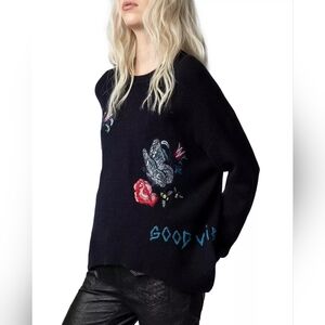 Zadig & Voltaire Markus Cashmere Jumper Sweater Top Pullover Size L